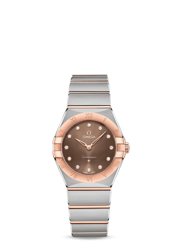 Omega Constellation Manhattan 28 Quartz Stainless Steel / Sedna Gold / Brown - Diamond